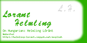lorant helmling business card